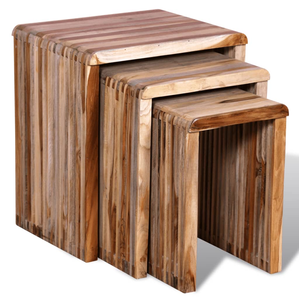 vidaXL 3-Piece Recycled Teak Table Set