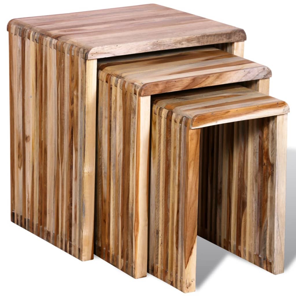 vidaXL 3-Piece Recycled Teak Table Set