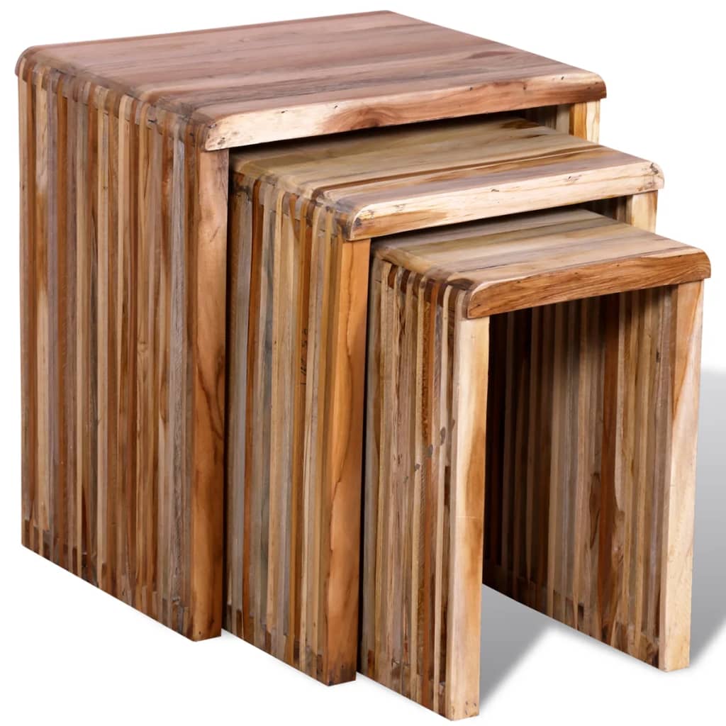 vidaXL 3-Piece Recycled Teak Table Set