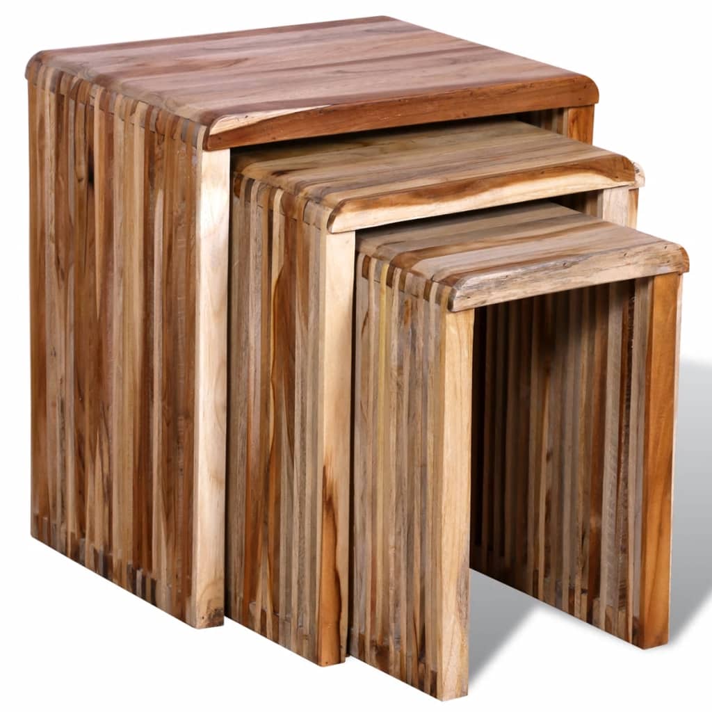 vidaXL 3-Piece Recycled Teak Table Set
