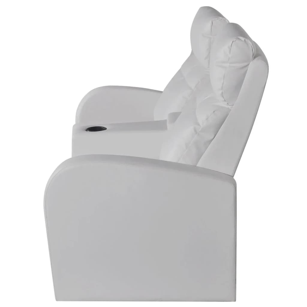 vidaXL Dubbele relaxfauteuil met middenleuning kunstleer wit