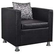 vidaXL Fauteuil kunstleer zwart - Aashly