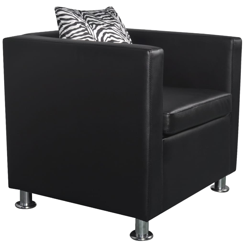vidaXL Fauteuil kunstleer zwart - Aashly