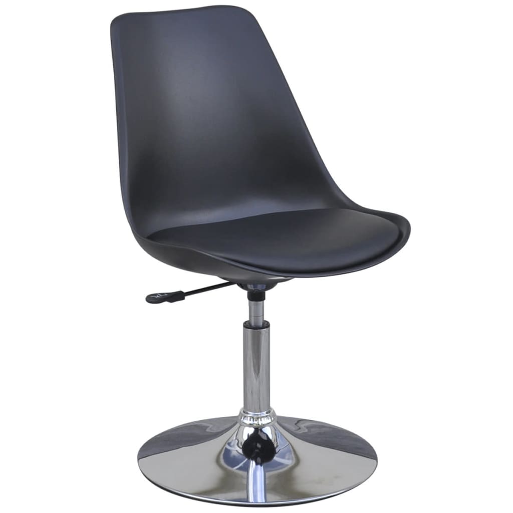 vidaXL Eetkamerstoelen draaibaar 2 st kunstleer zwart