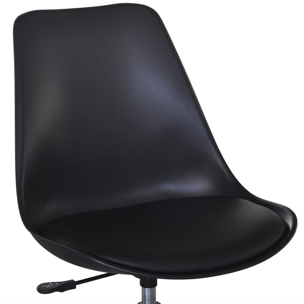 vidaXL Eetkamerstoelen draaibaar 2 st kunstleer zwart