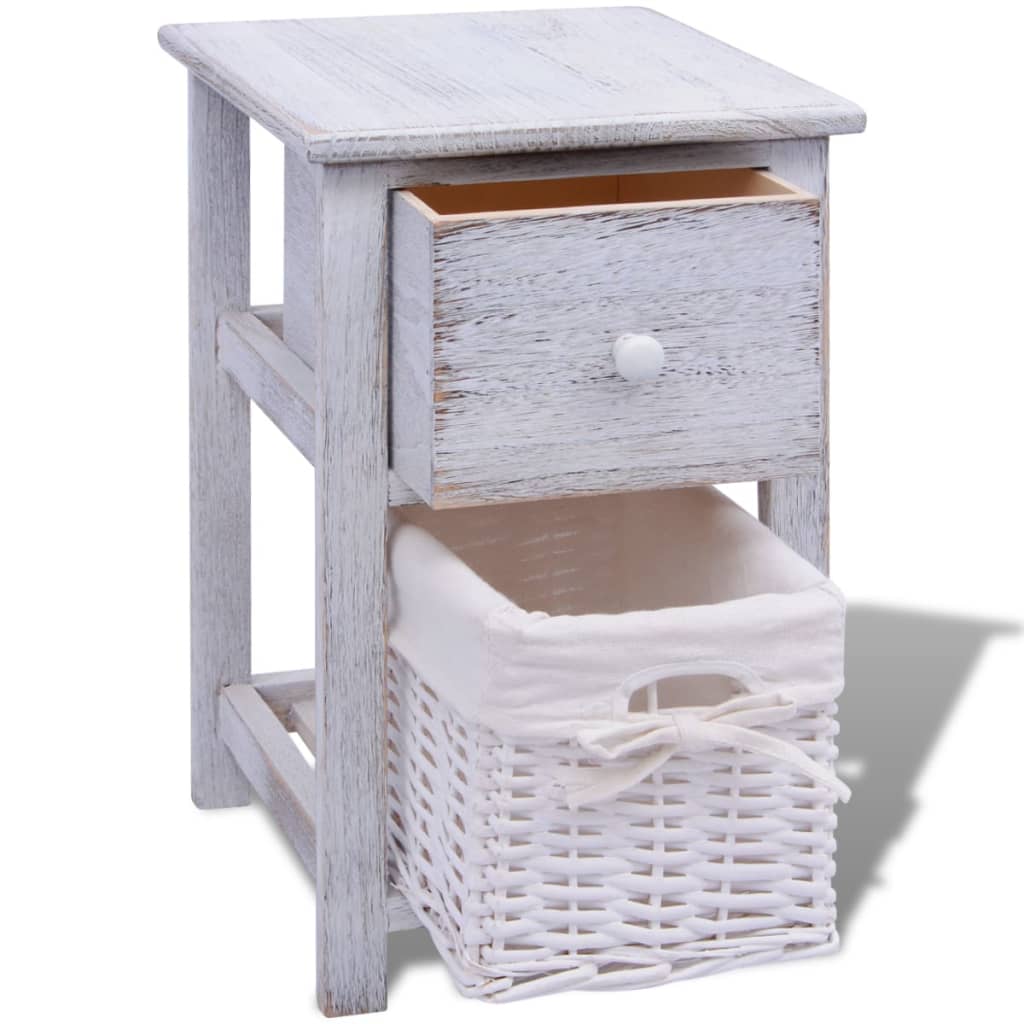 vidaXL Nachtkastje hout wit