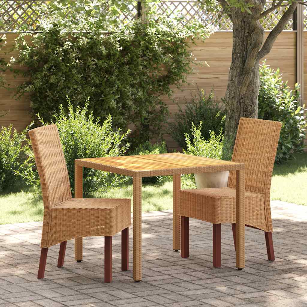 vidaXL Eetkamerstoelen 2 st natuurlijk rattan bruin