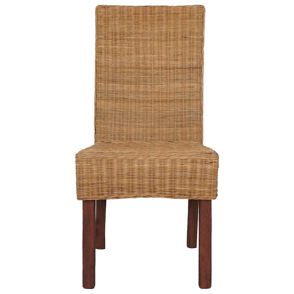 vidaXL Eetkamerstoelen 2 st natuurlijk rattan bruin