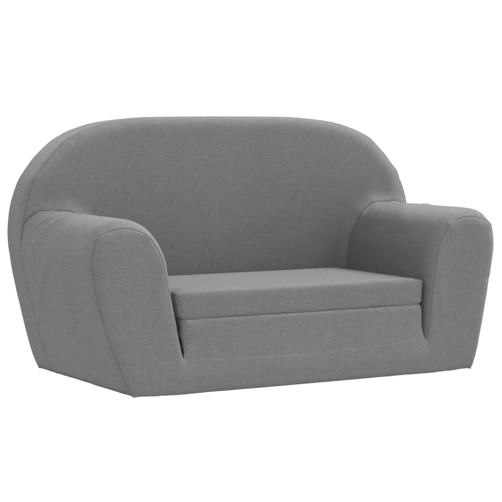 vidaXL Loungestoel voor kinderen uitklapbaar lichtgrijs