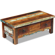 vidaXL Coffee Table with Drawers 90x45x35 cm Solid Reclaimed Wood