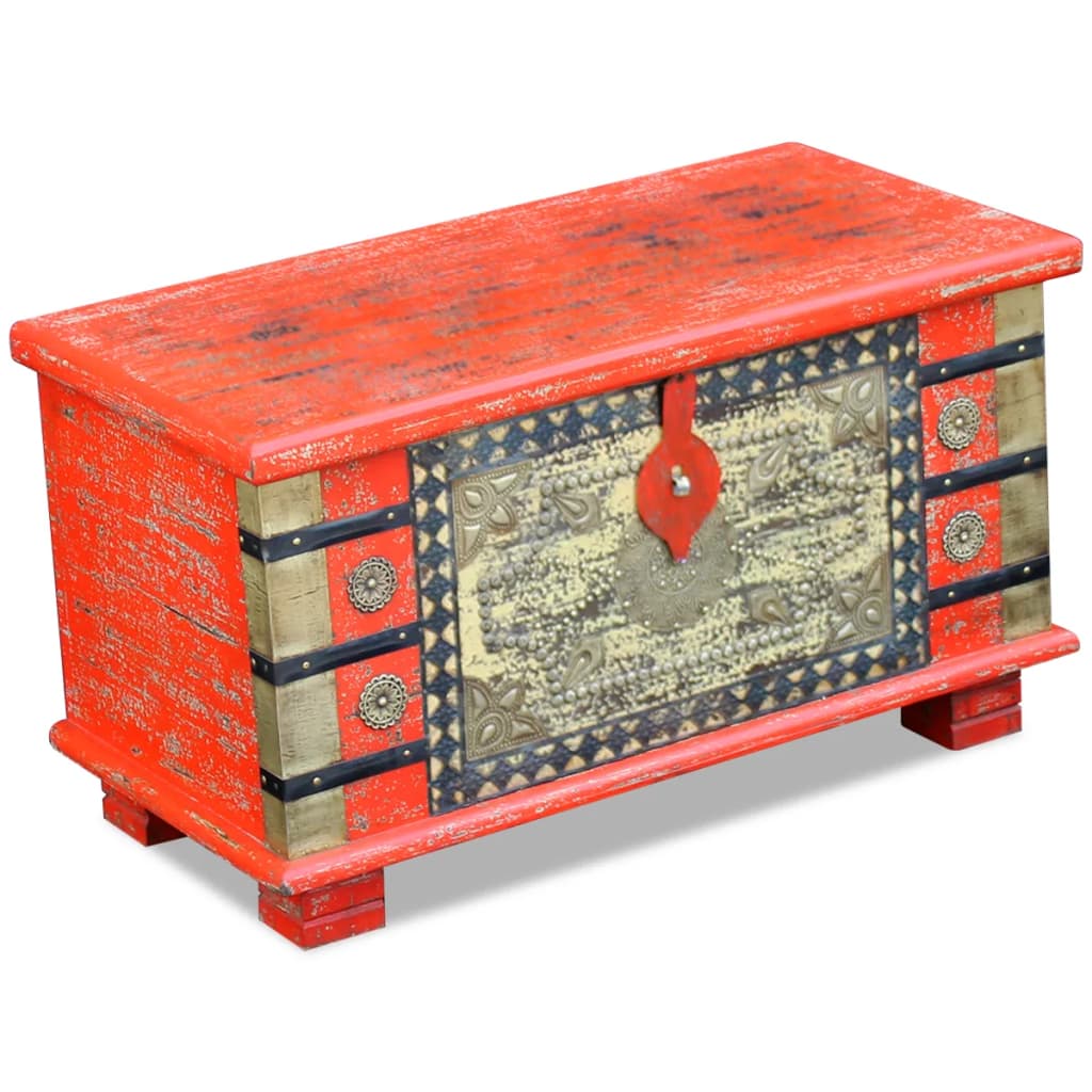 vidaXL Opbergkist 80x40x45 cm mangohout blauw - Aashly