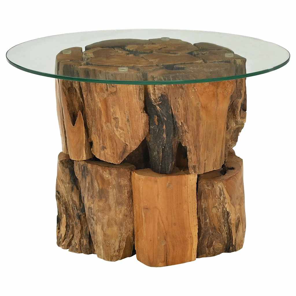 vidaXL Salontafel 60 cm massief teak drijfhout - Aashly