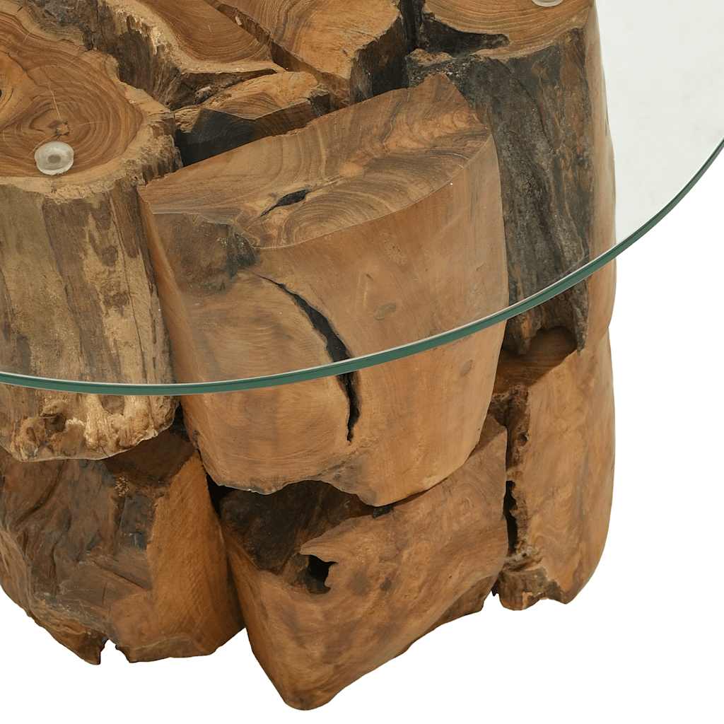 vidaXL Salontafel 60 cm massief teak drijfhout - Aashly