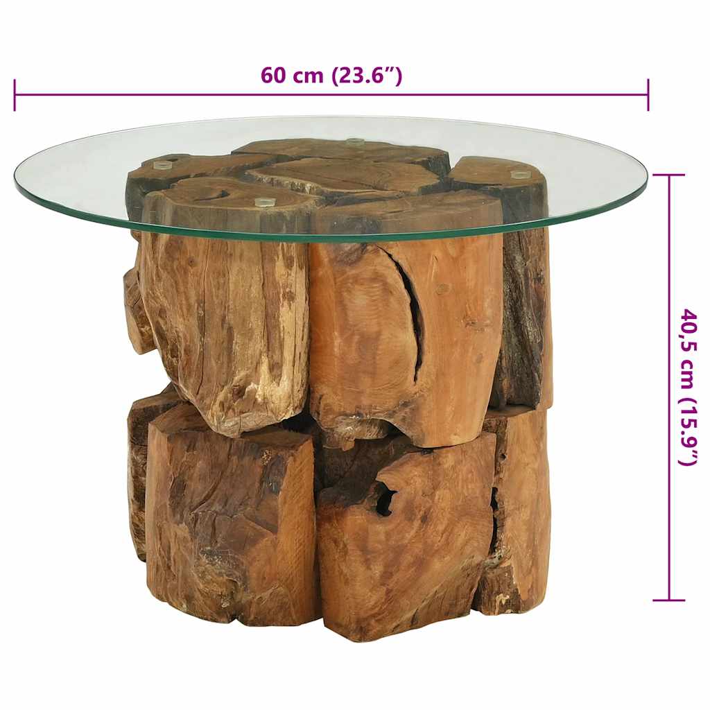 vidaXL Salontafel 60 cm massief teak drijfhout - Aashly