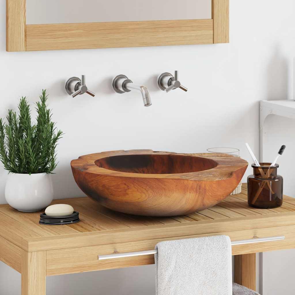 vidaXL Wastafel 45 cm massief teakhout