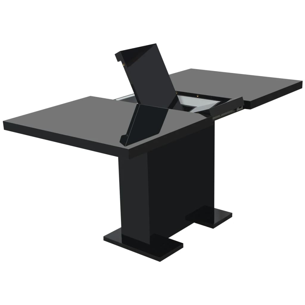 vidaXL Eettafel verlengbaar hoogglans wit