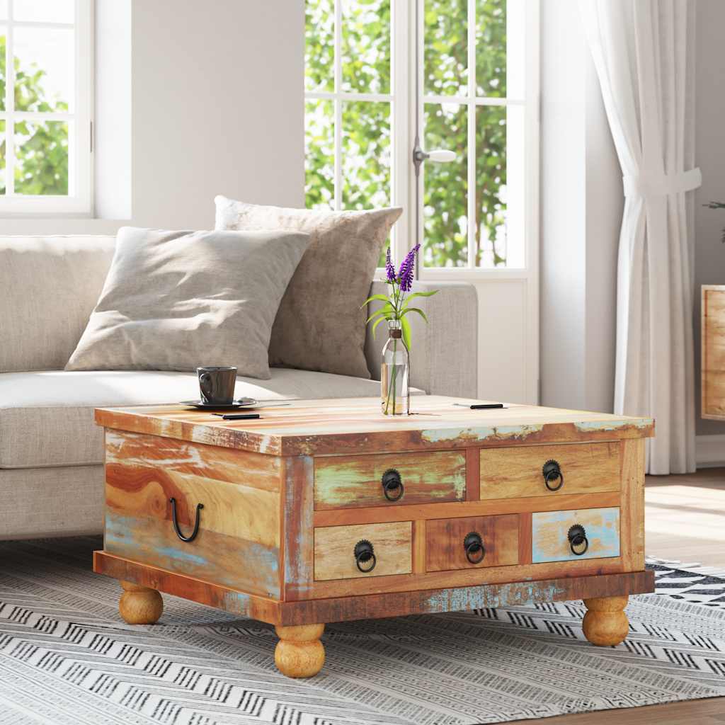 vidaXL Salontafel 70x70x38 cm gerecycled hout - Aashly