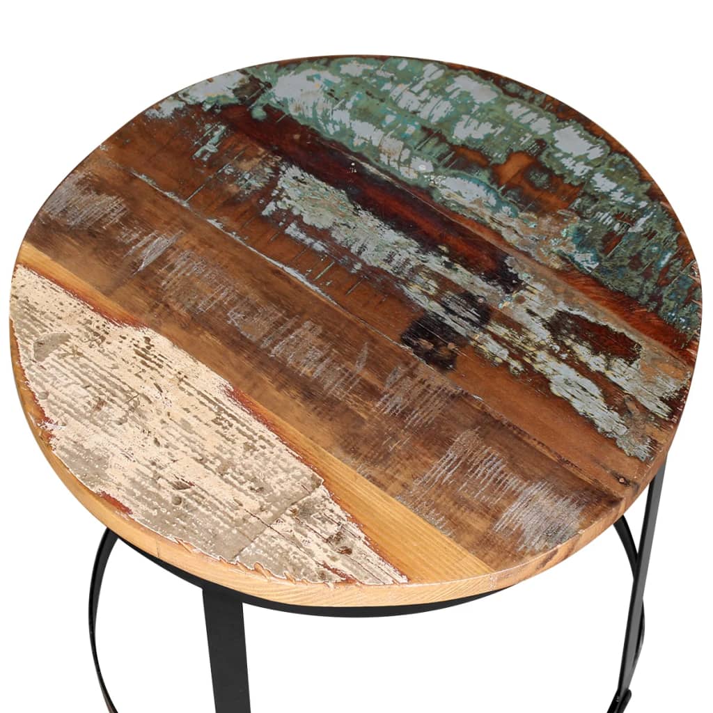 vidaXL 2-delige Salontafelset rond 40/50 cm massief gerecycled hout - Aashly