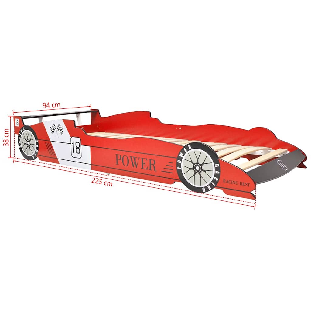 vidaXL Kinderbed raceauto rood 90x200 cm - Aashly