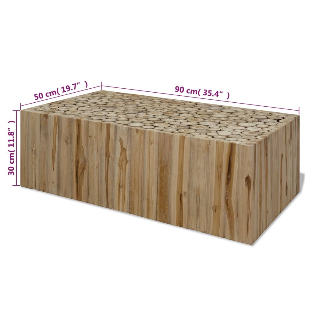 vidaXL Salontafel 90x50x30 cm echt teakhout - Aashly