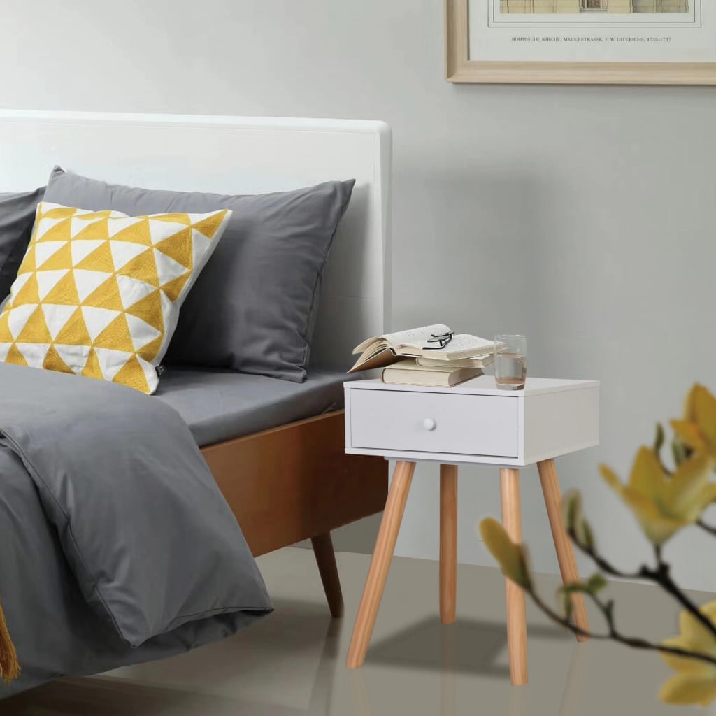 vidaXL Nachtkastjes 2 st 40x30x61 cm massief grenenhout zwart - Aashly