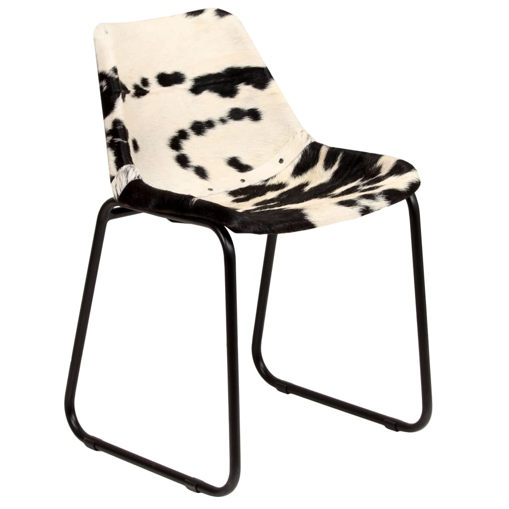 vidaXL Eetkamerstoelen echt geitenleer 2 st