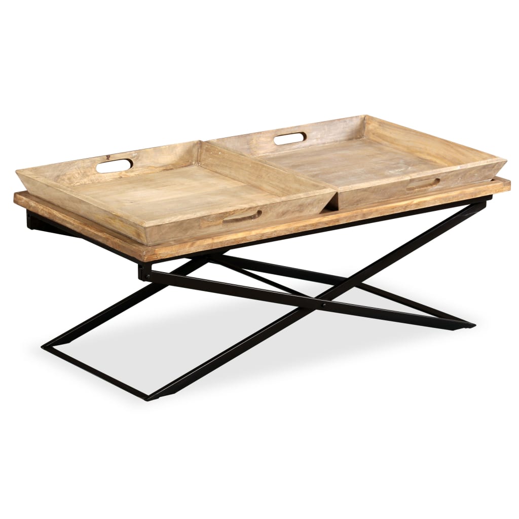 vidaXL Salontafel 110x55x42 cm massief mangohout - Aashly