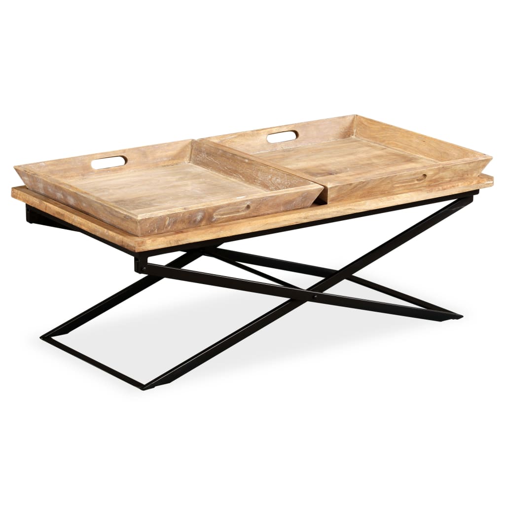 vidaXL Salontafel 110x55x42 cm massief mangohout - Aashly