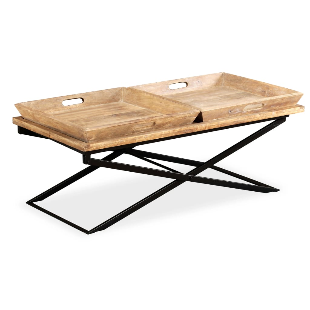 vidaXL Salontafel 110x55x42 cm massief mangohout - Aashly