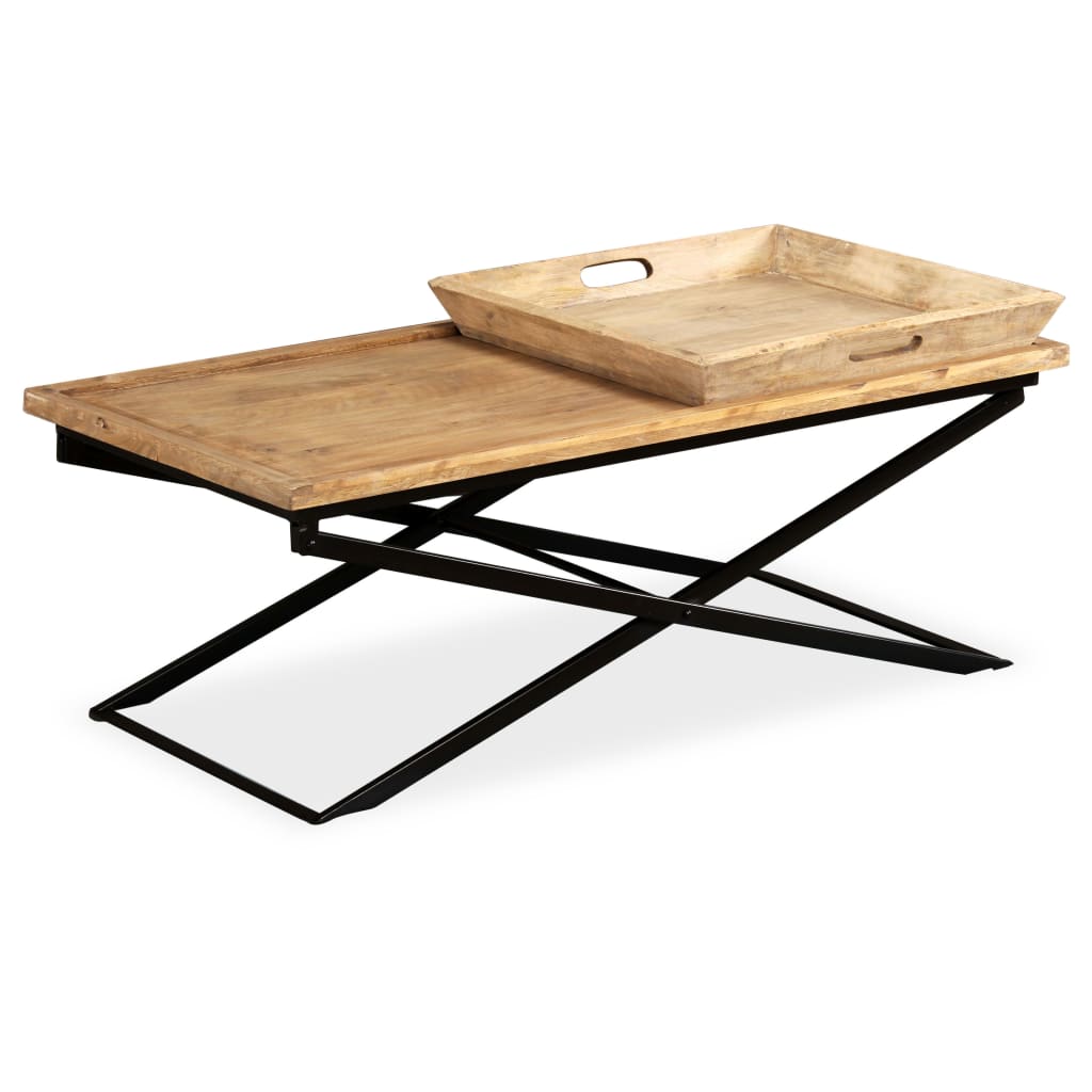 vidaXL Salontafel 110x55x42 cm massief mangohout - Aashly