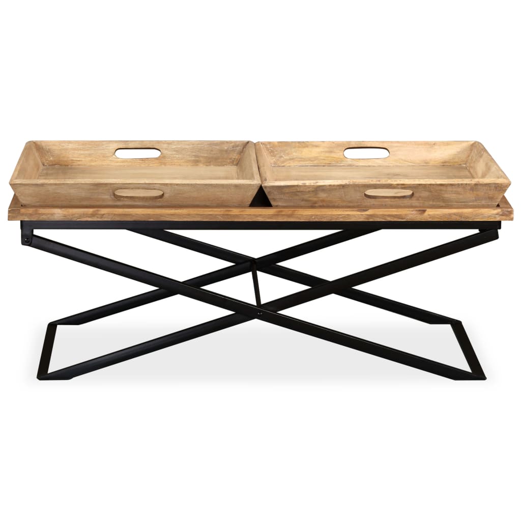 vidaXL Salontafel 110x55x42 cm massief mangohout - Aashly