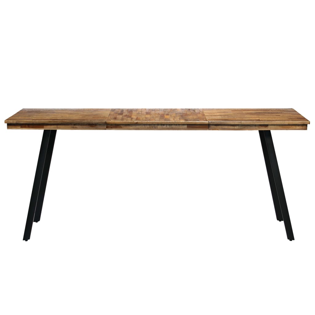 vidaXL Eettafel 180x90x76 cm gerecycled teakhout en staal