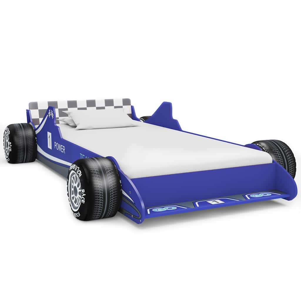 vidaXL Kinderbed raceauto blauw 90x200 cm - Aashly