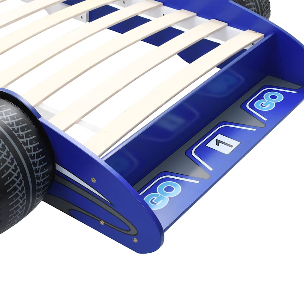vidaXL Kinderbed raceauto blauw 90x200 cm - Aashly