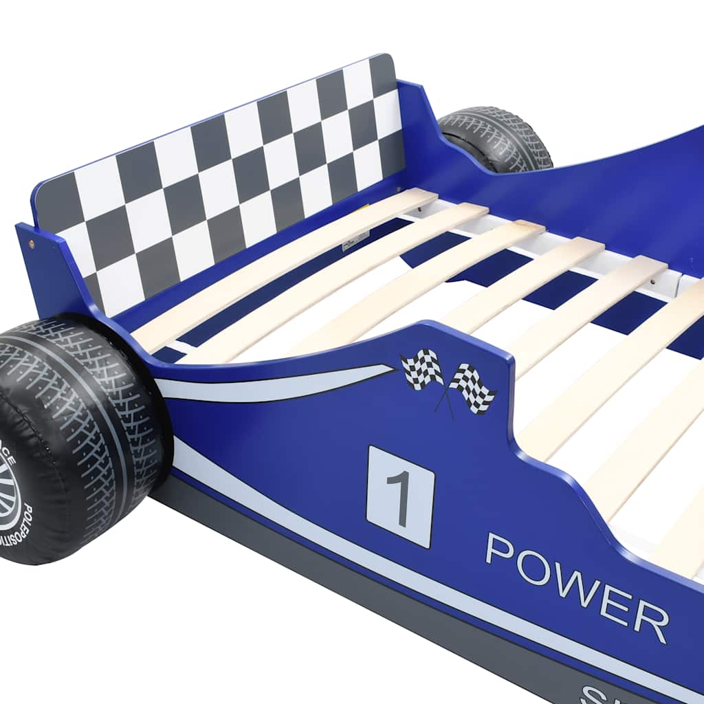 vidaXL Kinderbed raceauto blauw 90x200 cm - Aashly