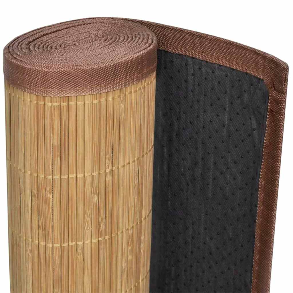 vidaXL Tapijt 100x160 cm bamboe bruin - Aashly