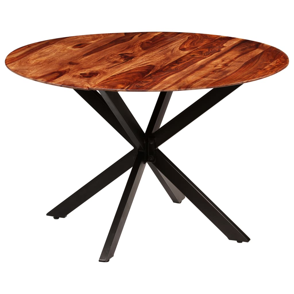 vidaXL Eettafel Ø110x78 cm massief gerecycled hout en staal - Aashly