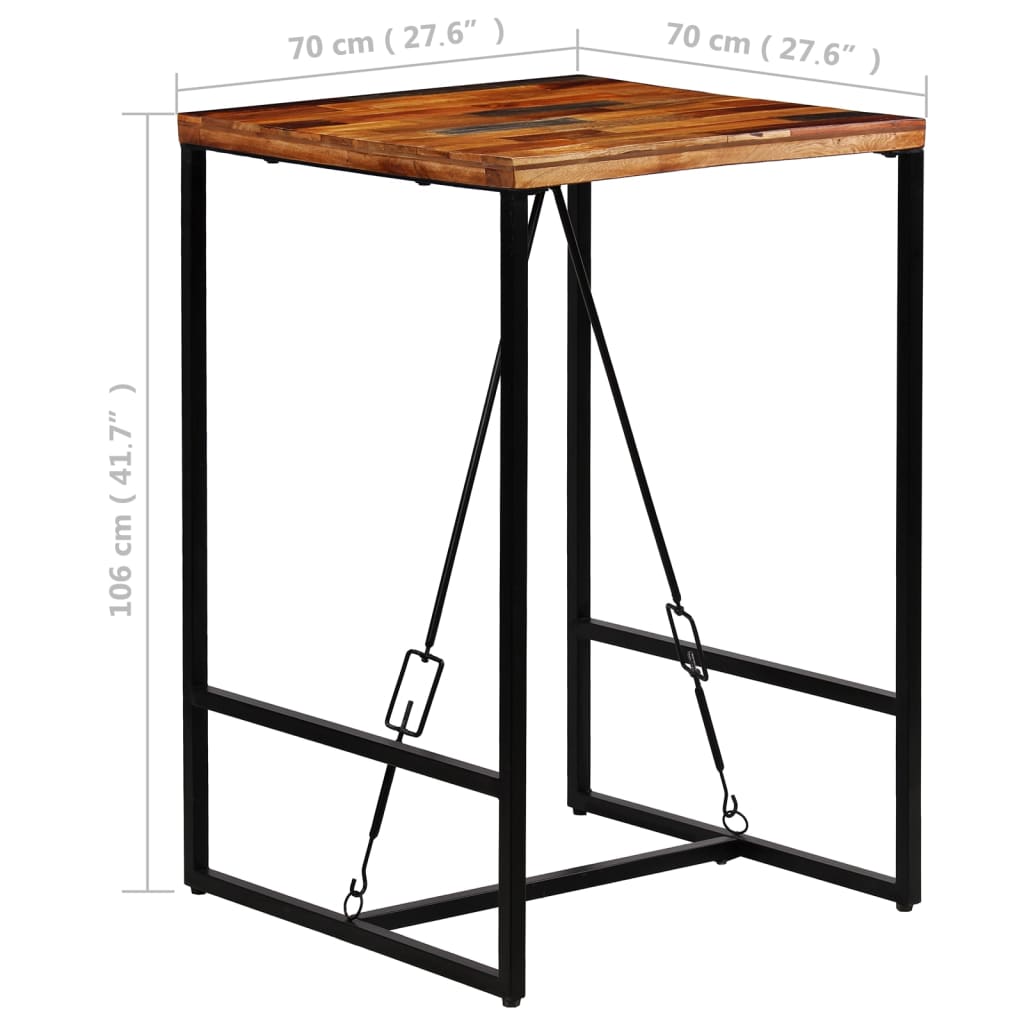 vidaXL Bartafel 70x70x106 cm massief gerecycled hout - Aashly