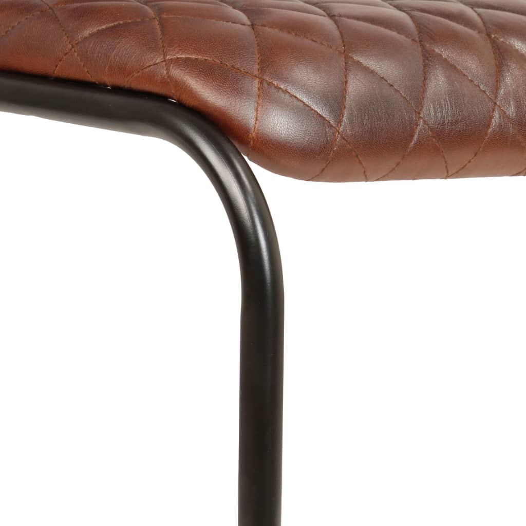 vidaXL Eetkamerstoelen 2 st met armleuningen echt leer bruin