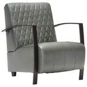 vidaXL Fauteuil echt leer grijs