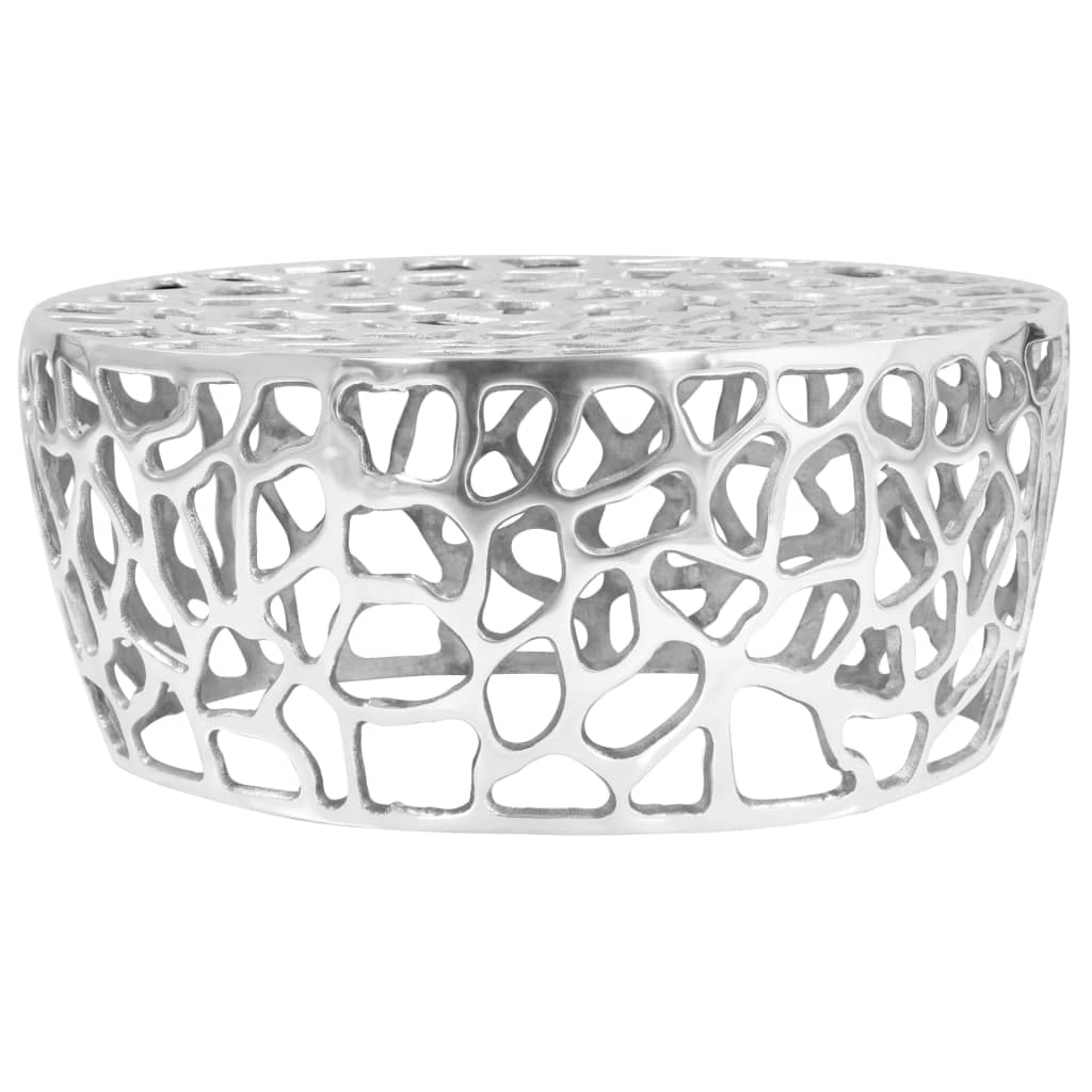 vidaXL Coffee Table 70x30 cm Cast Aluminium Silver-coloured