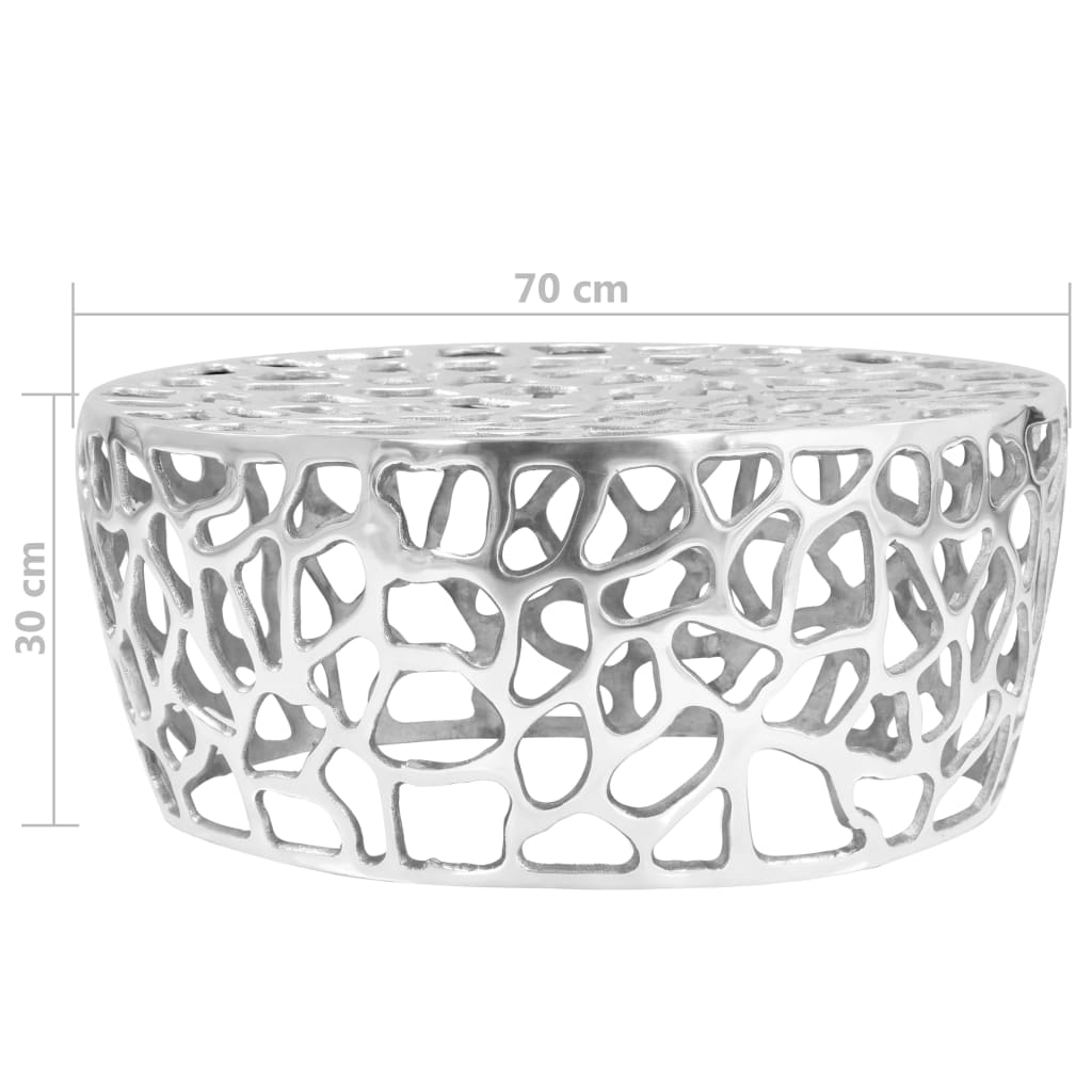 vidaXL Coffee Table 70x30 cm Cast Aluminium Silver-coloured