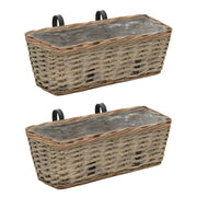 vidaXL Balkonbakken 2 st 40 cm wicker met PE-voering - Aashly
