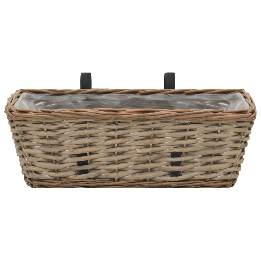 vidaXL Balkonbakken 2 st 40 cm wicker met PE-voering - Aashly