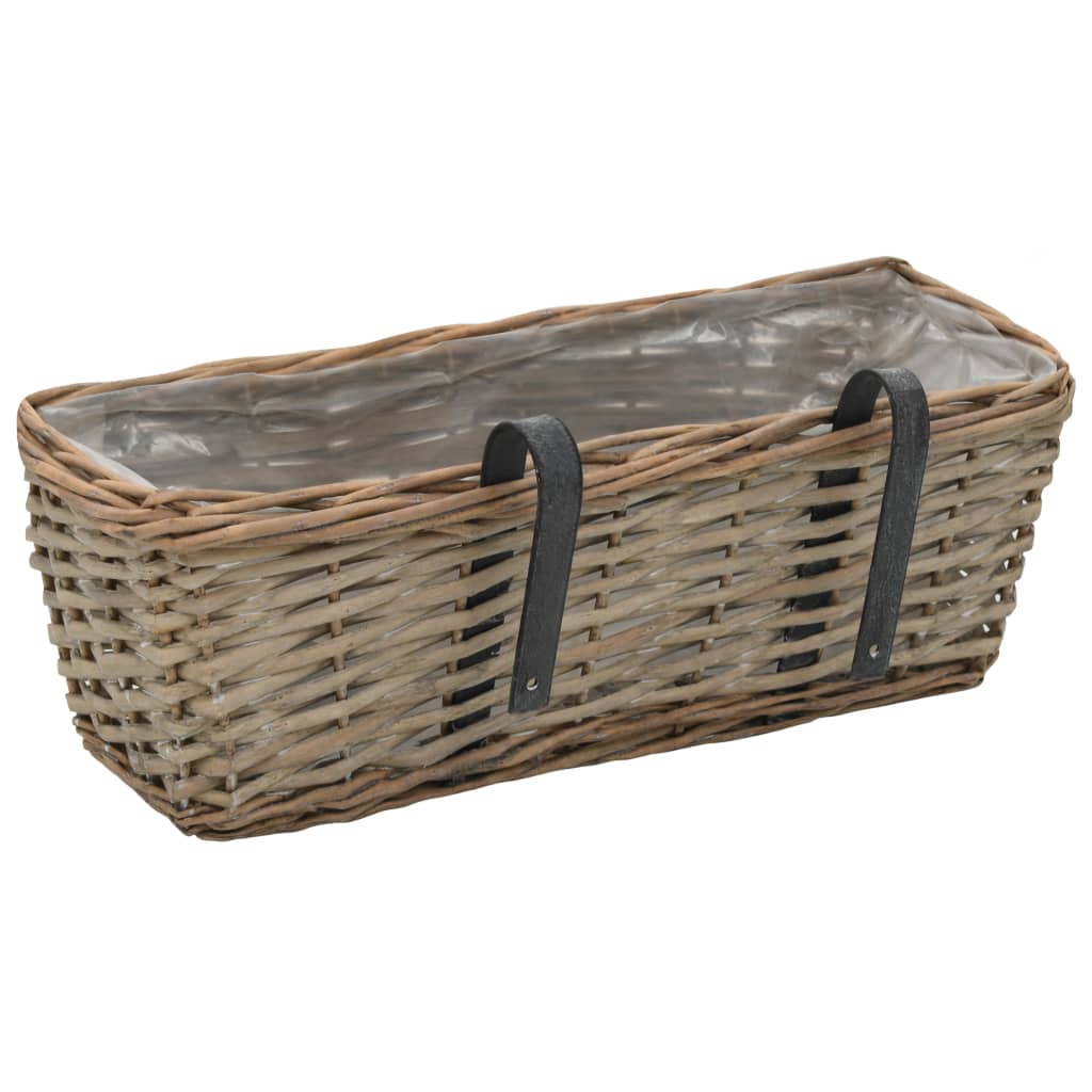 vidaXL Balkonbakken 2 st 40 cm wicker met PE-voering - Aashly