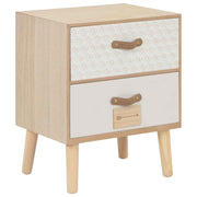 vidaXL Nachtkastje met 2 lades 40x30x49,5 cm massief grenenhout