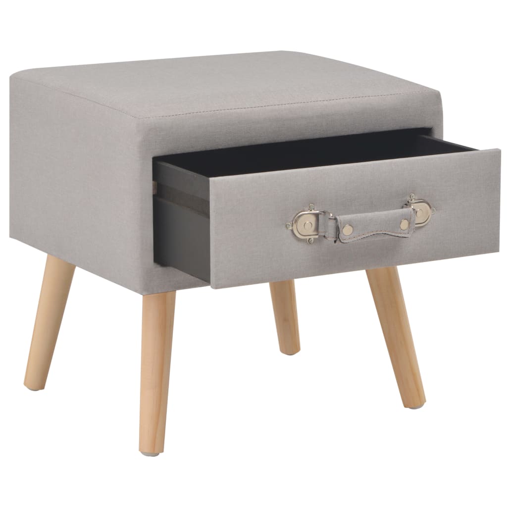 vidaXL Nachtkastje 40x35x40 cm stof grijs - Aashly