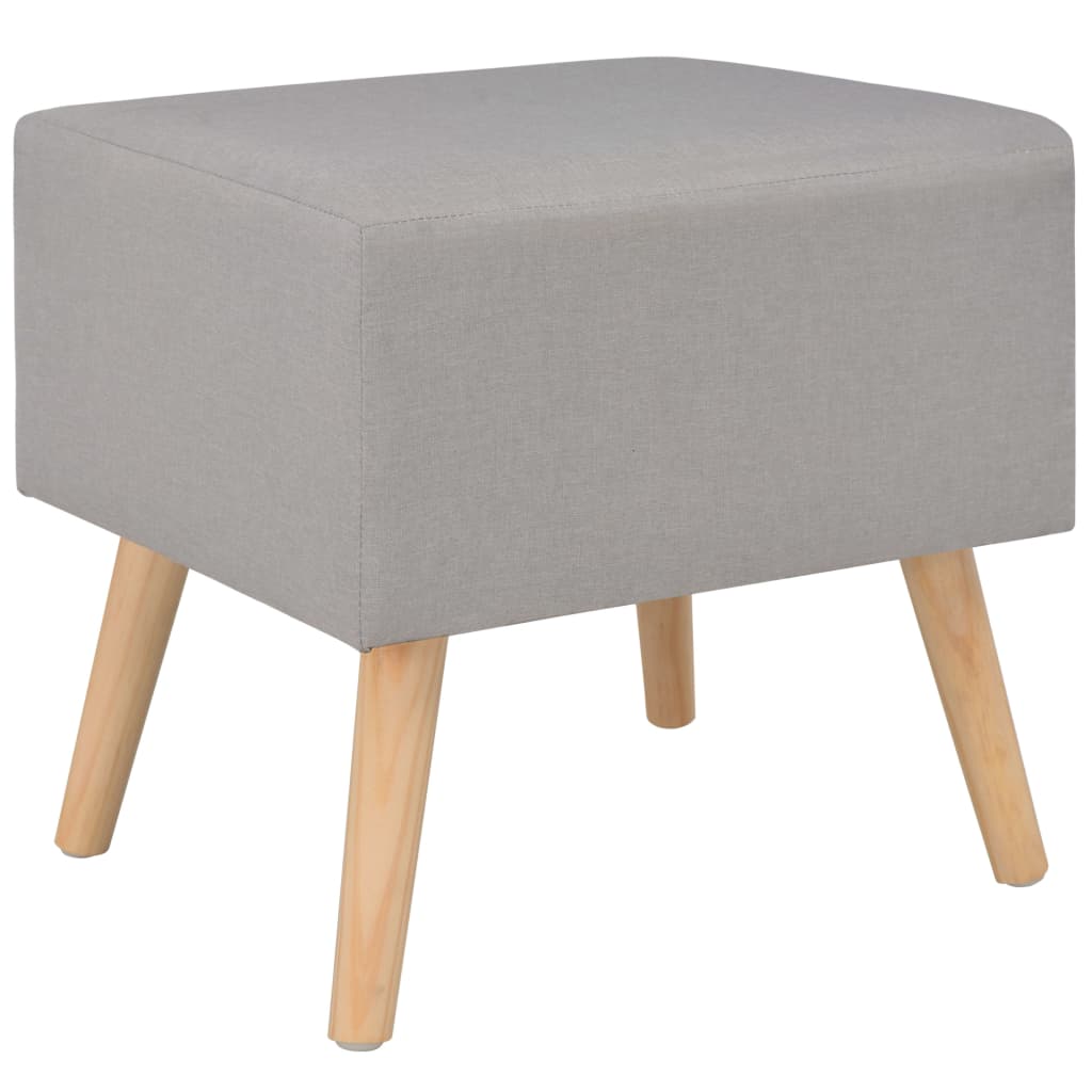 vidaXL Nachtkastje 40x35x40 cm stof grijs - Aashly