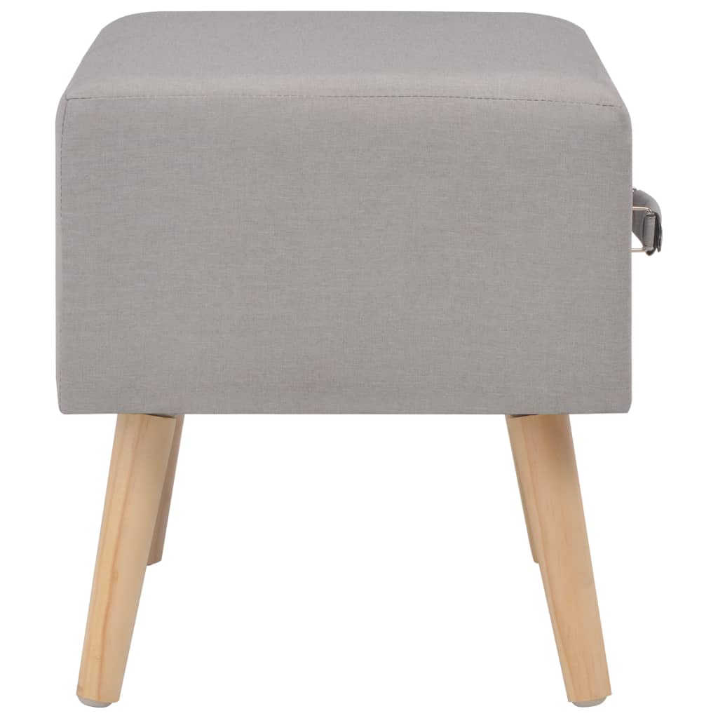 vidaXL Nachtkastje 40x35x40 cm stof grijs - Aashly