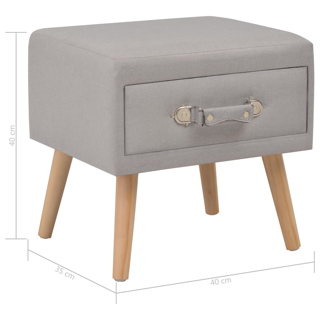 vidaXL Nachtkastje 40x35x40 cm stof grijs - Aashly